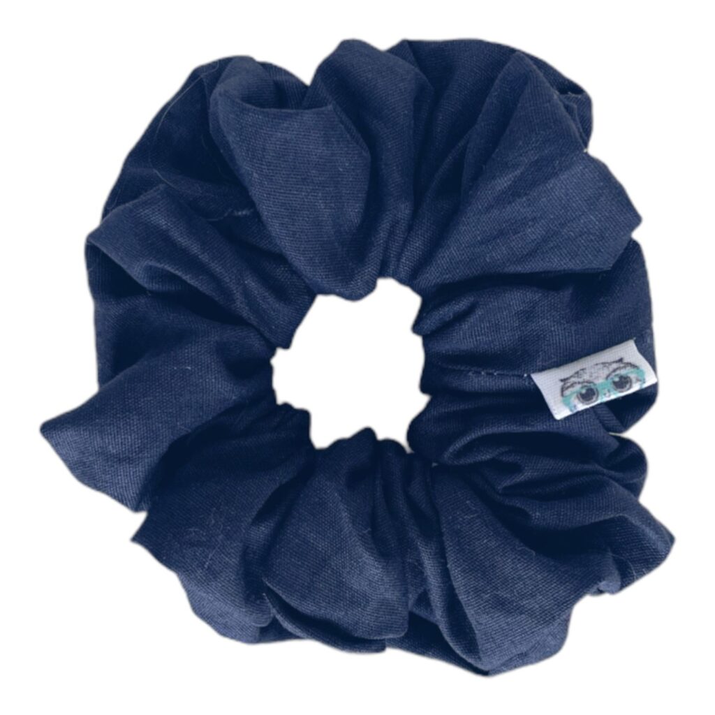 Midnight Blue – Βαμβακερό Χειροποίητο Scrunchie