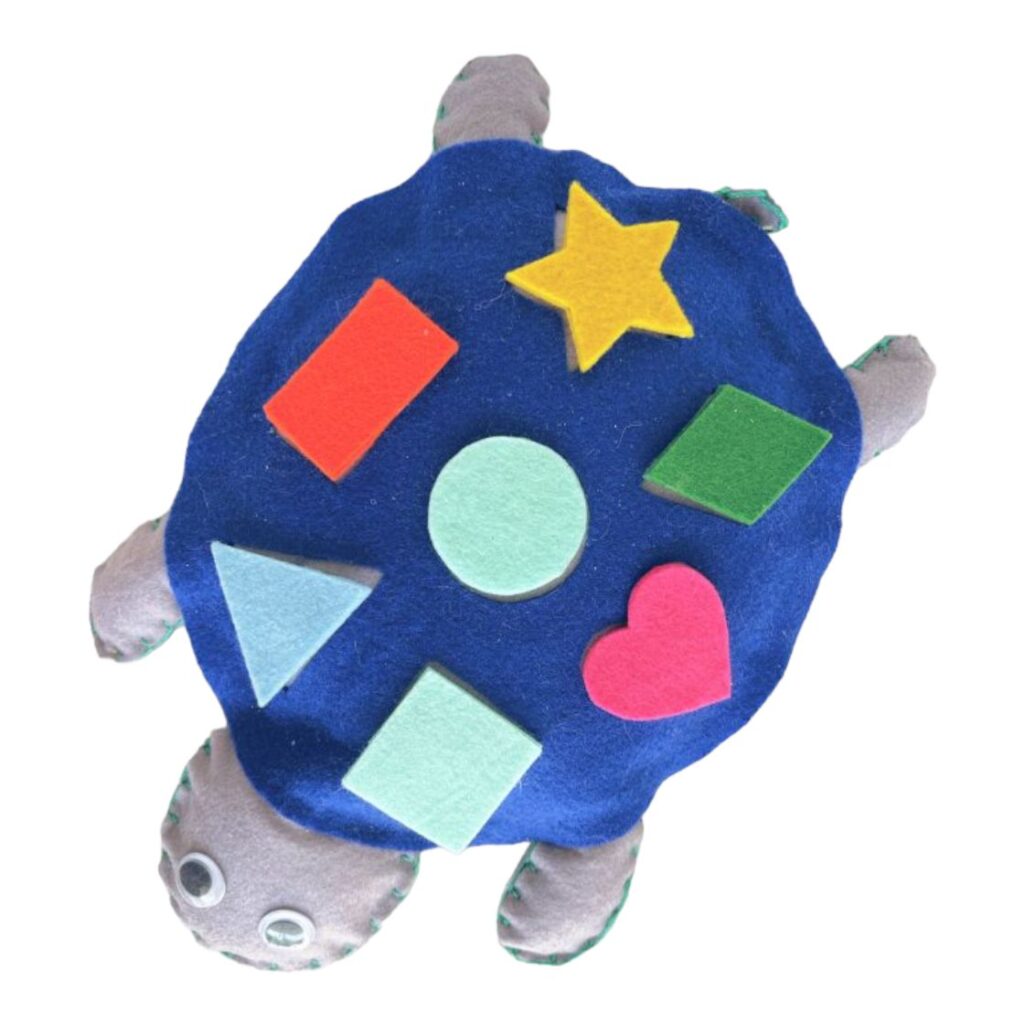 Blue Shape Explorer Turtle – Χειροποίητο παιχνίδι από Felt