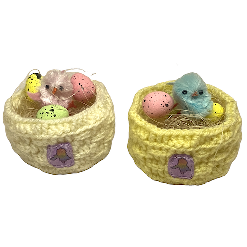 πλεκτό σετ Bird's nest, σε 2 χρώματα παστέλ