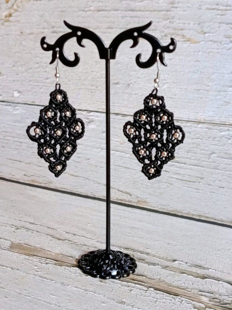 Χειροποίητα Boho micro macrame σκουλαρίκια ρόμβος