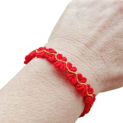 Χειροποίητο νεανικό βραχιόλι καρδούλες macrame valentine
