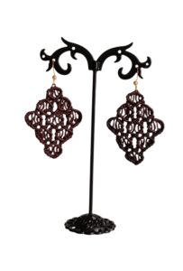 Χειροποίητα σκουλαρίκια καφέ macrame