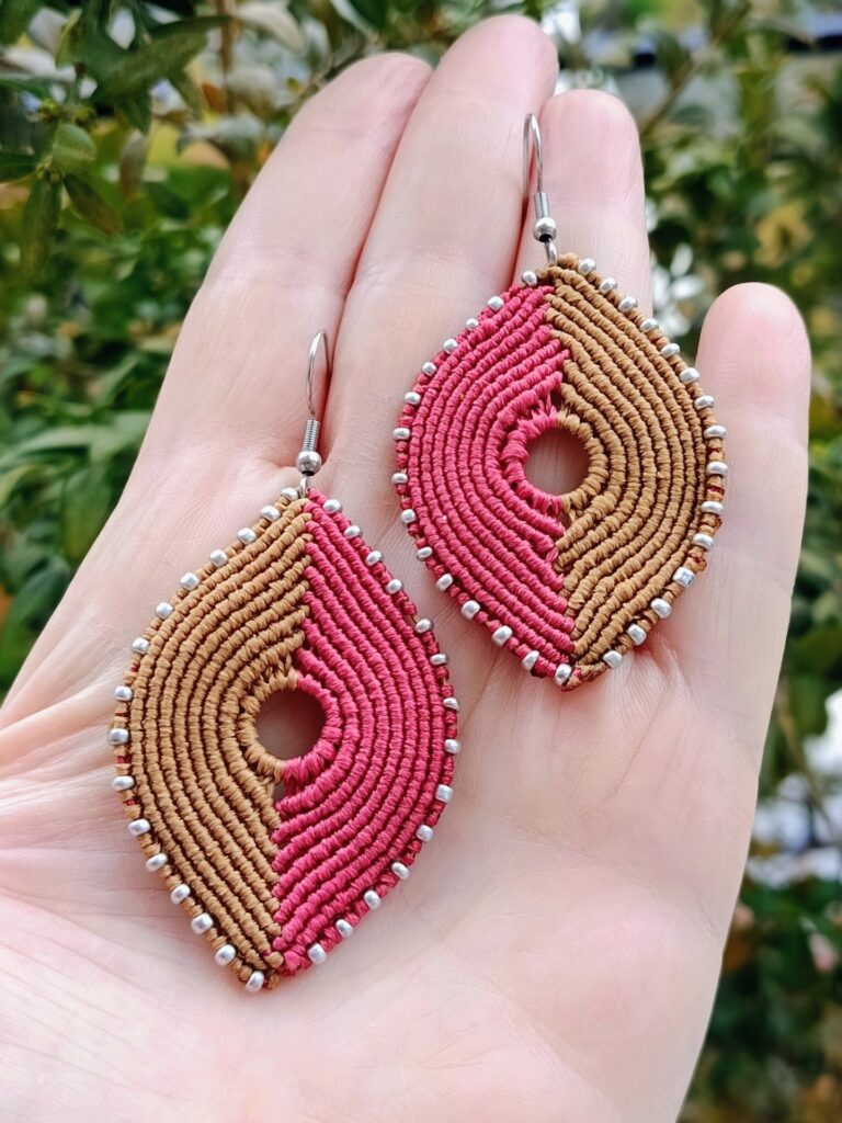Χειροποίητα boho σκουλαρίκια macrame