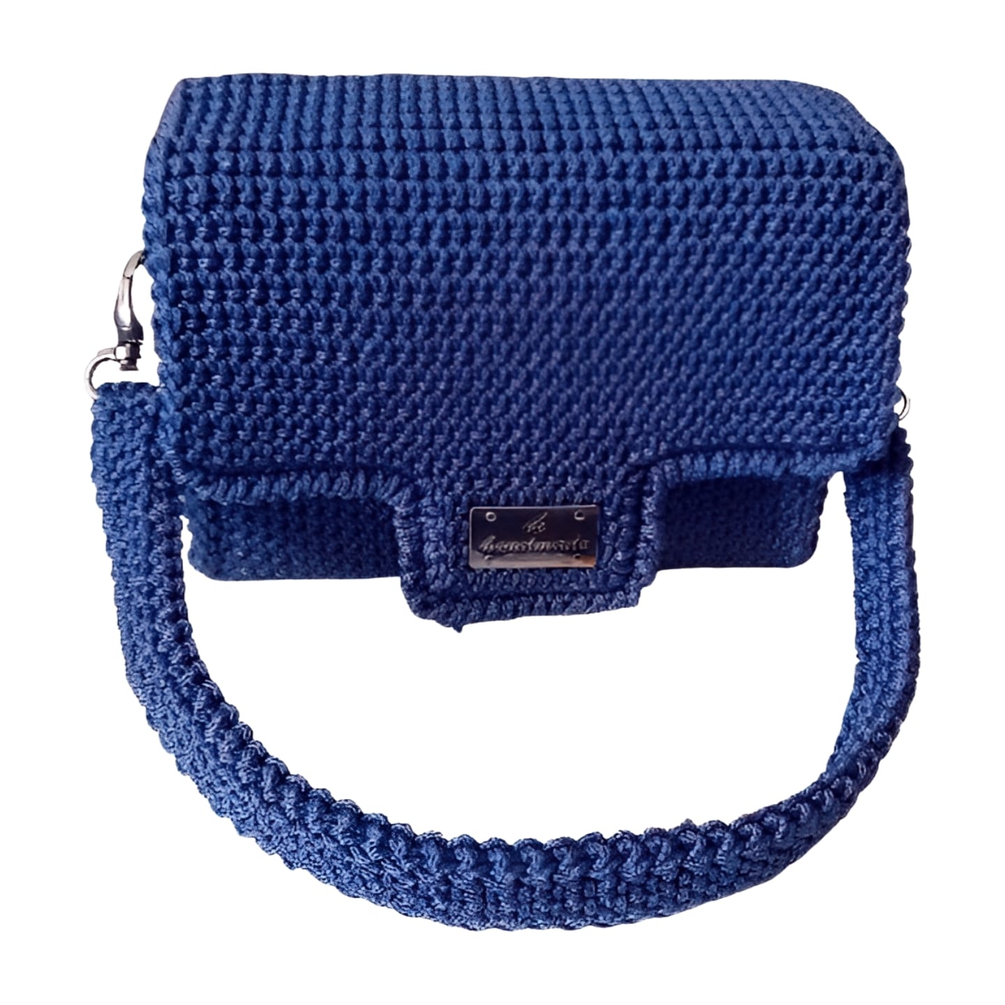Blue πλεκτή τσάντα ώμου τύπου clutch