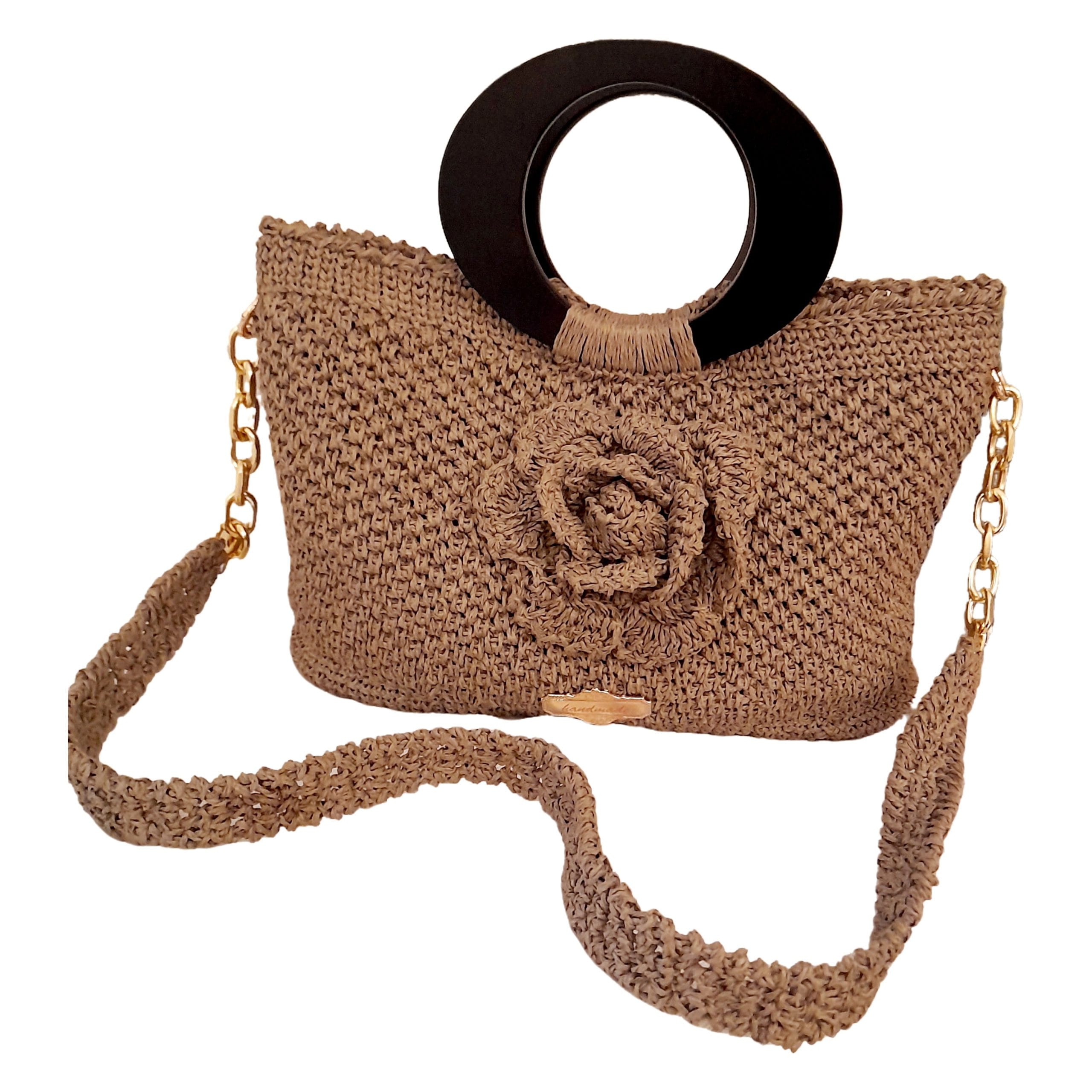 Tote raffia: πλεκτή τσάντα ψάθα