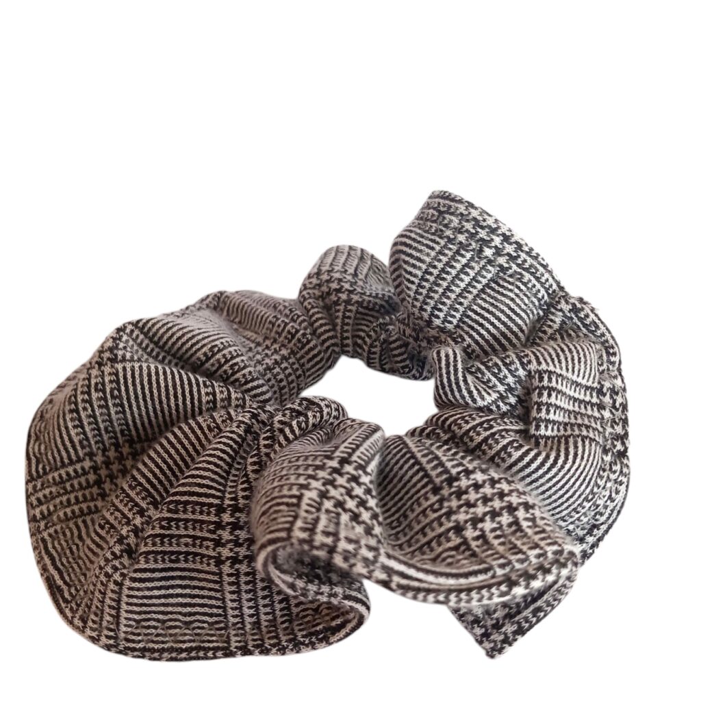 Scrunchie καρό γκρι