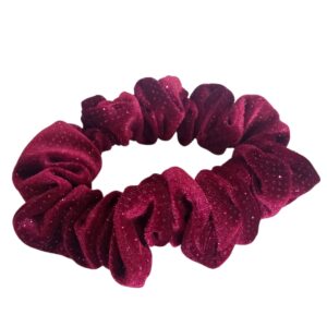 Μπορντώ Scrunchie βελούδινο glitter