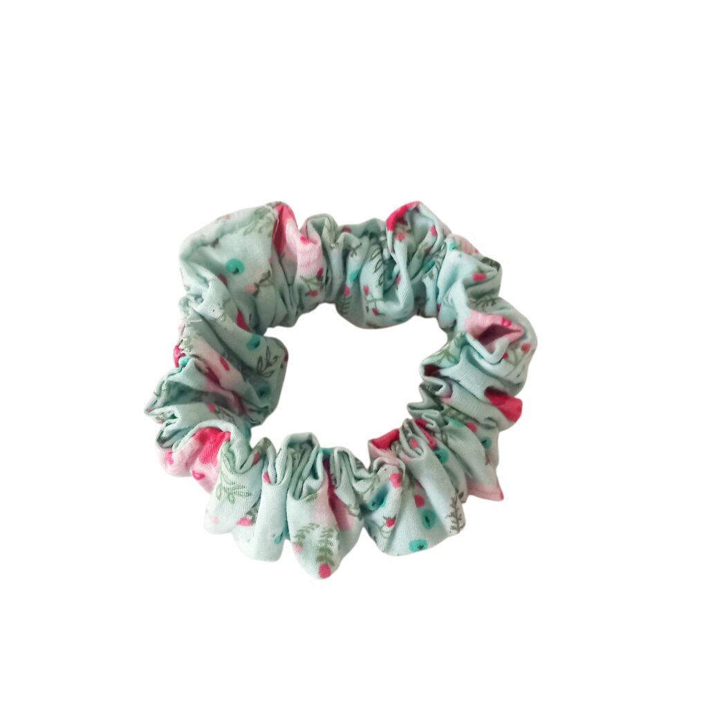 Scrunchie φλοράλ ποπλίνα βεραμάν