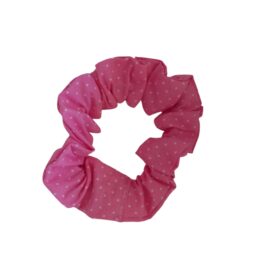 Πουά φούξια scrunchie ποπλίνα