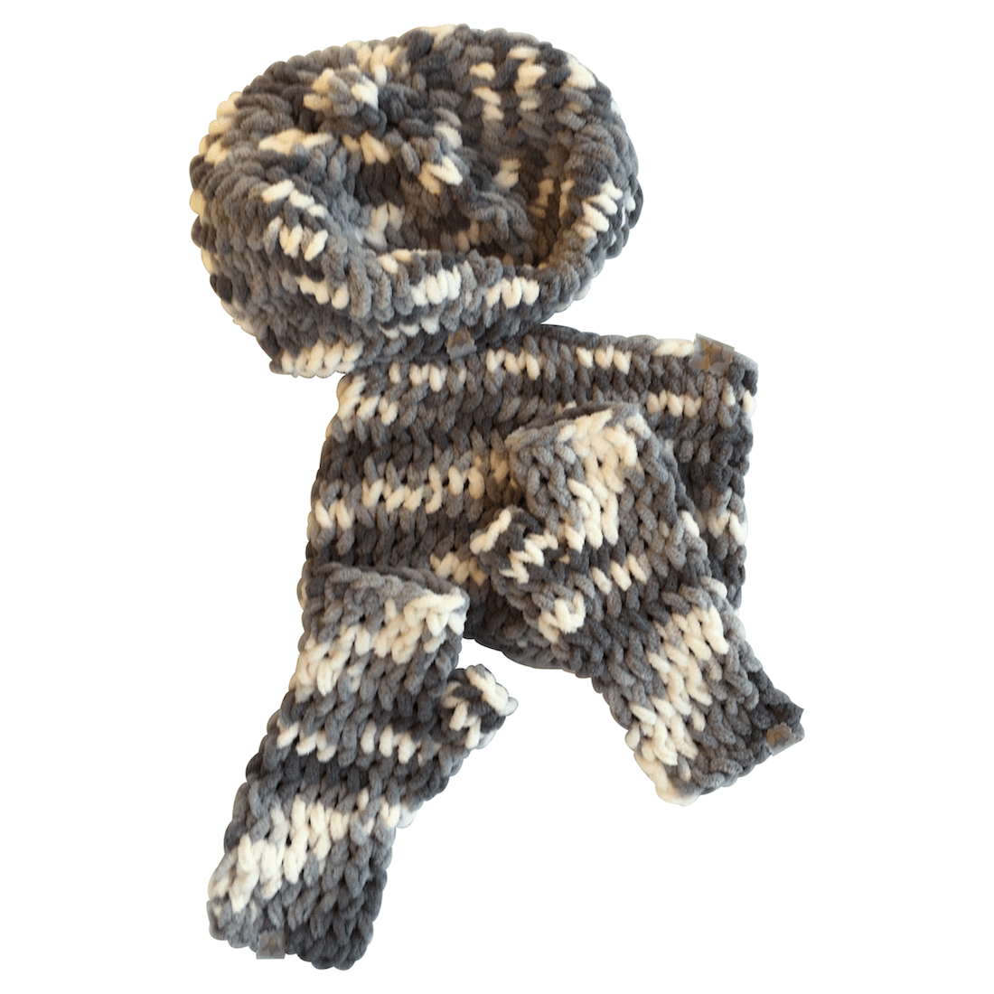Πλεκτό σετ Teddy 2 γκρι – λευκό από πολύ μαλακό νήμα
