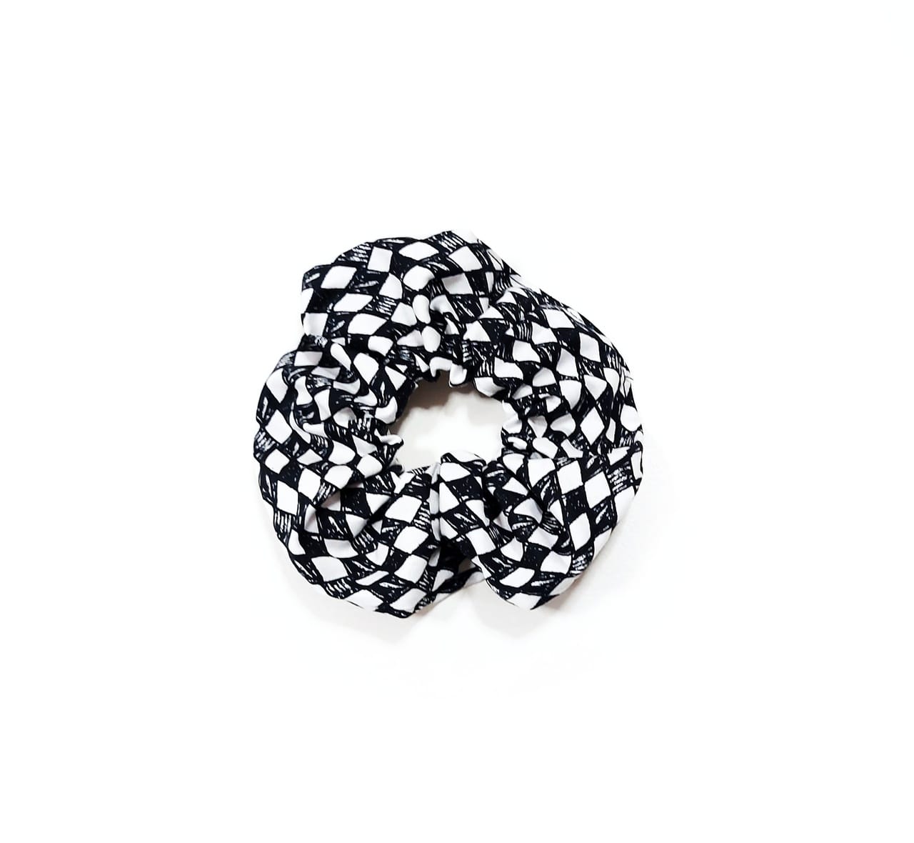 Scrunchie – Λαστιχάκι μαλλιών | Ρόμβοι ασπρόμαυρο