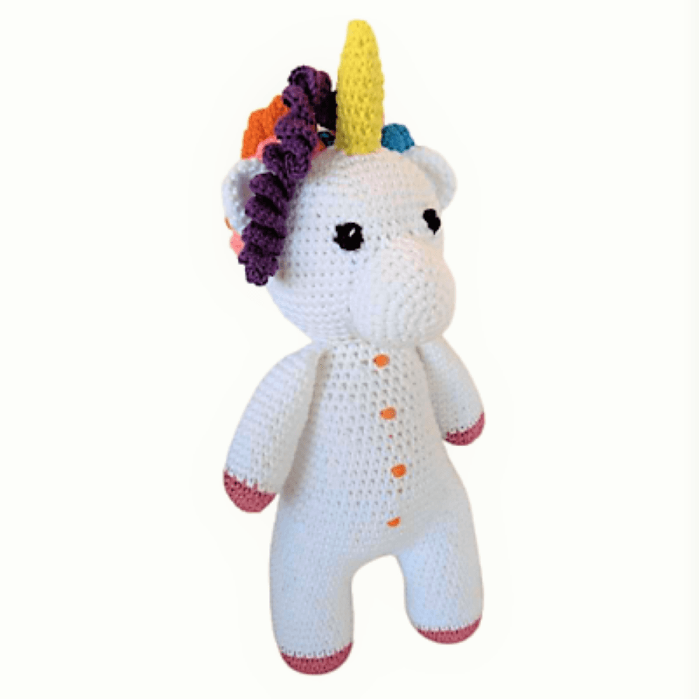 Πλεκτός χειροποίητος μονόκερος (amigurumi)