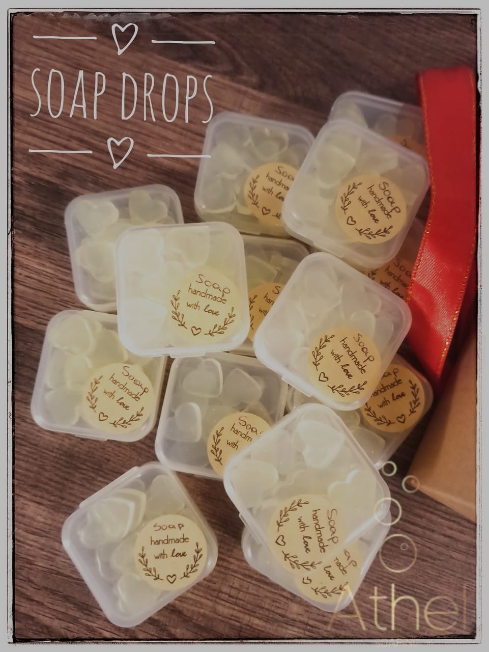 Κουτάκι γεμάτο αρωματικά Soap drops καρδιές