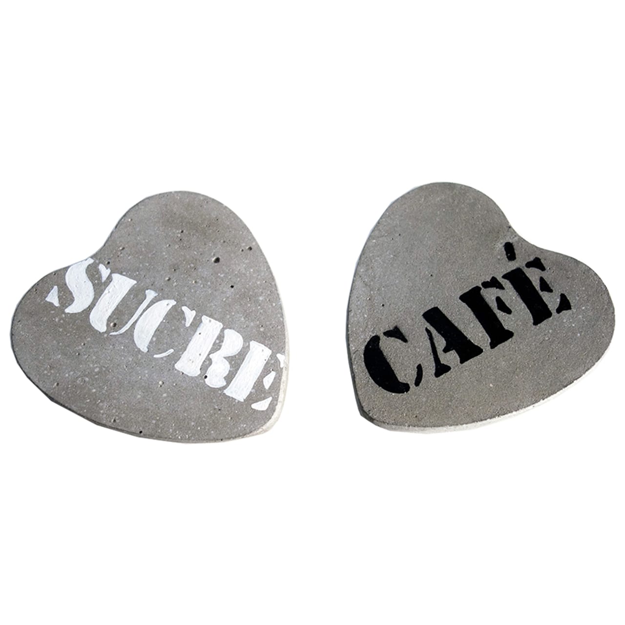Τσιμεντένια Σουβέρ, Καρδιές (SUCRE – CAFE) – Σετ 2 τμχ.