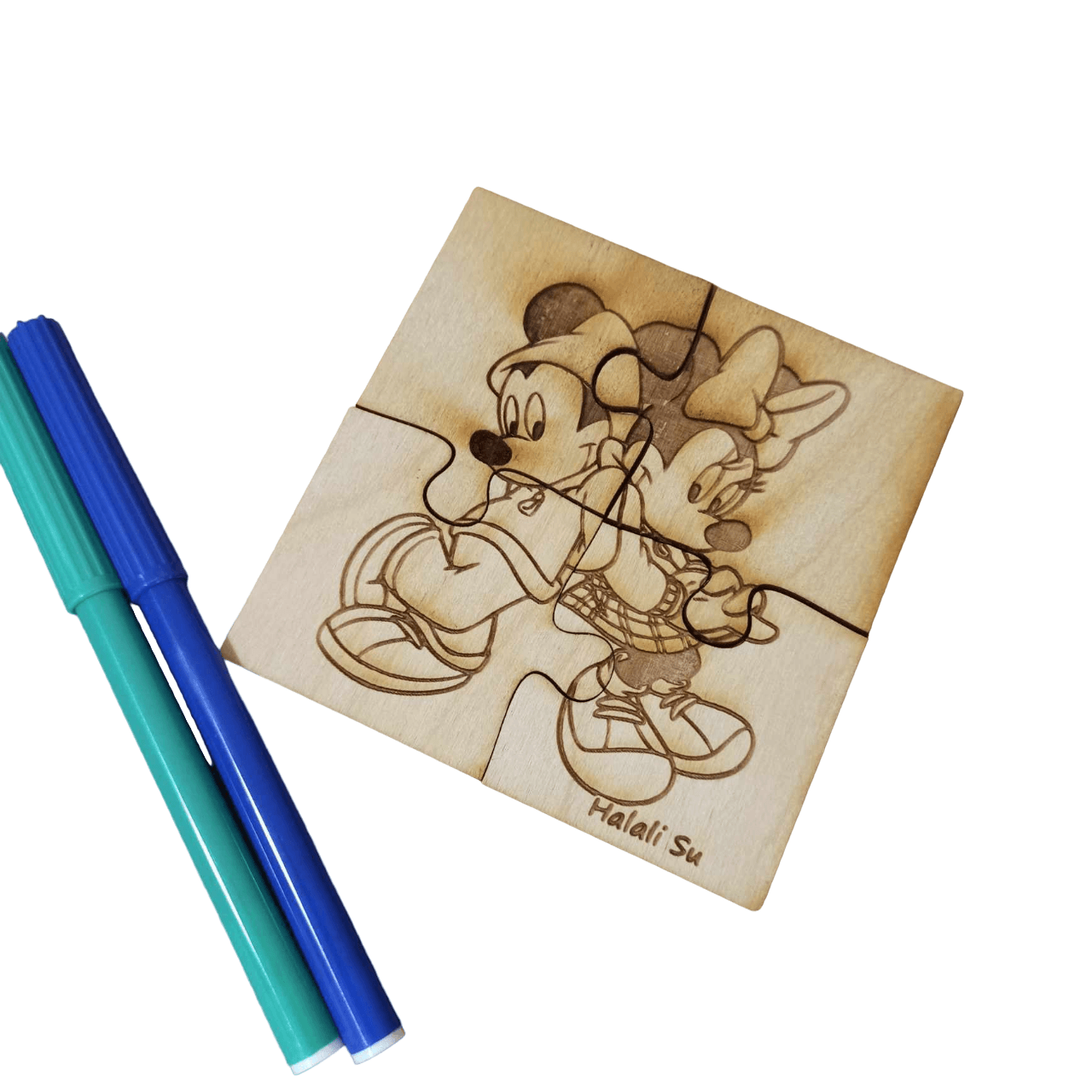 Δωράκια πάρτι color me ξύλινο puzzle (παζλ) 10x10cm ποντικάκια