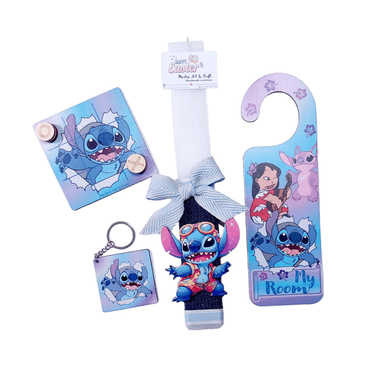 Λαμπάδα με hanger μπρελόκ και τρίλιζα | Μπλε Κοάλα (Νο3)