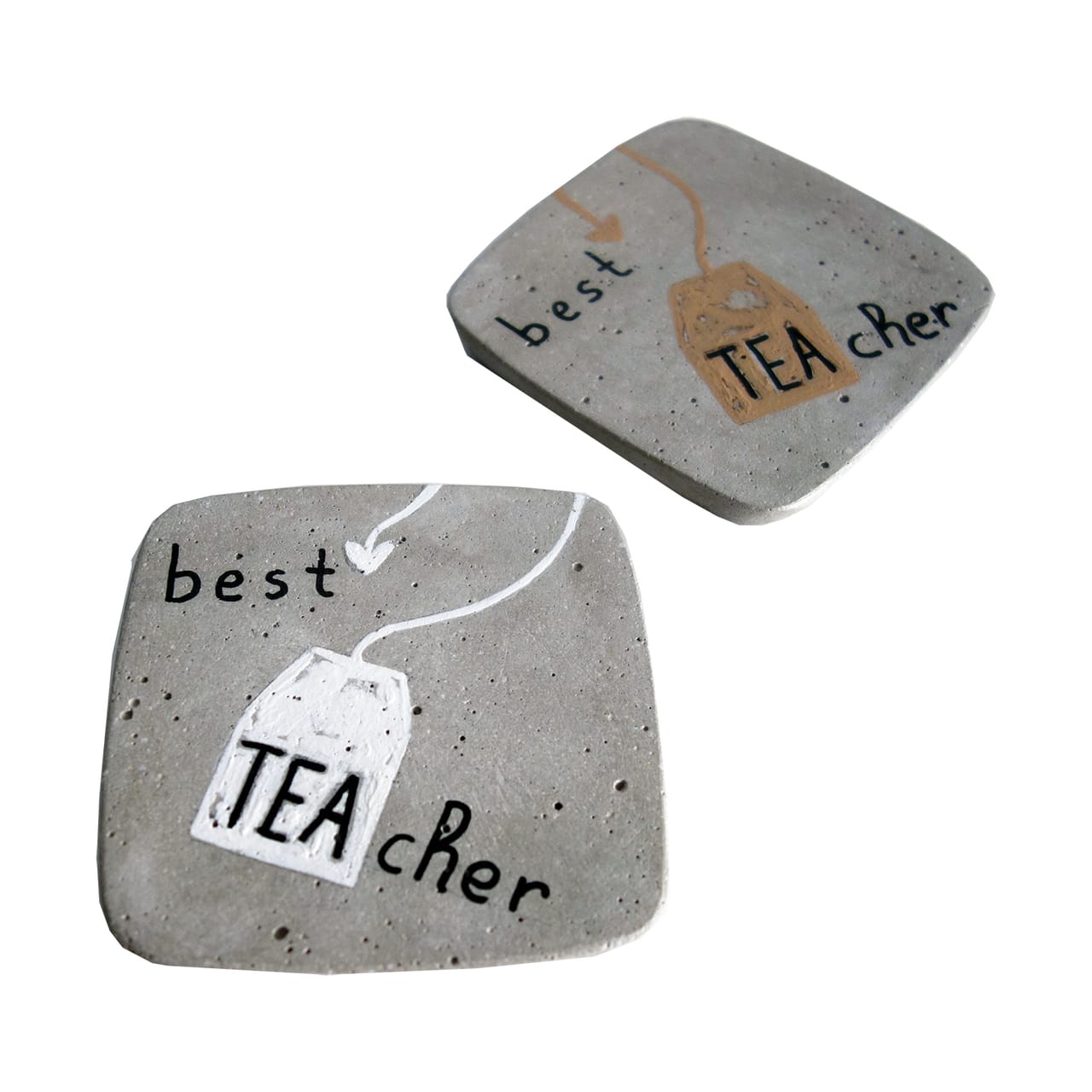 Σετ 2 τσιμεντένια σουβέρ “best TEAcher”
