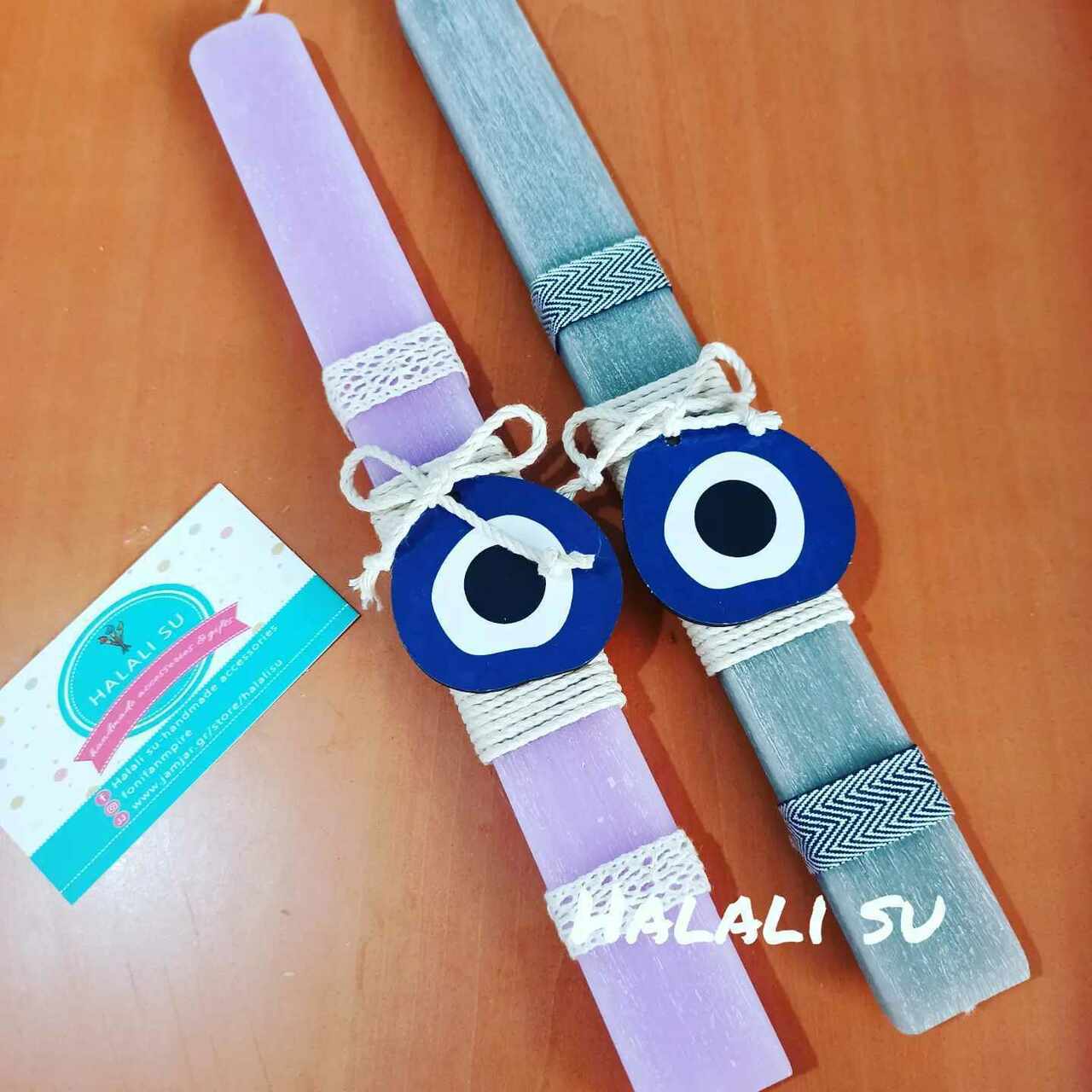 Λαμπάδα μπλε μάτι ( evil eye )