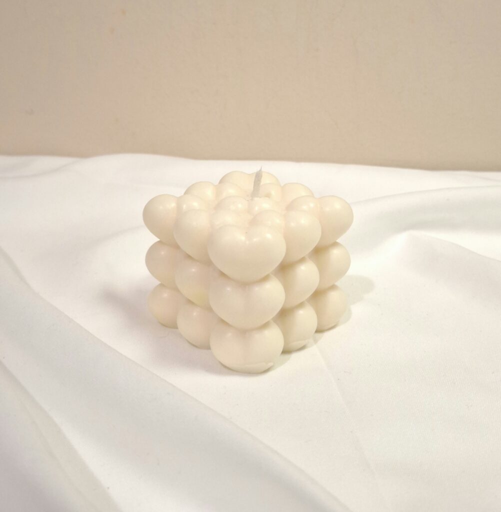"Bubble Cube with hearts"
