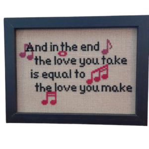 Κέντημα σταυροβελονιά “The End” by The Beatles