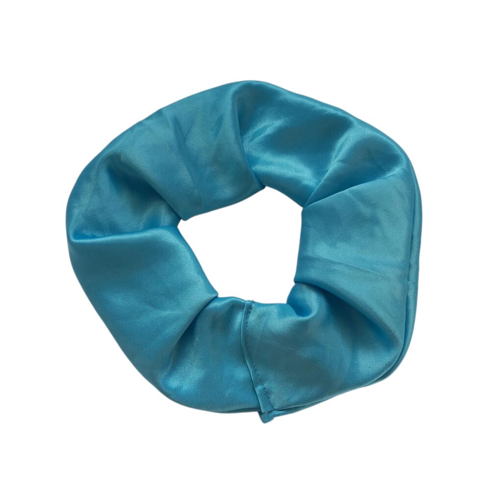 Χειροποίητο scrunchie σατέν τιρκουάζ
