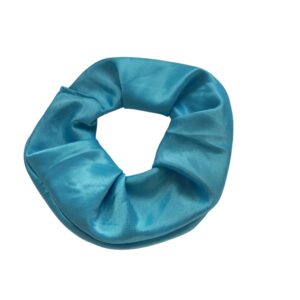 Χειροποίητο scrunchie σατέν τιρκουάζ
