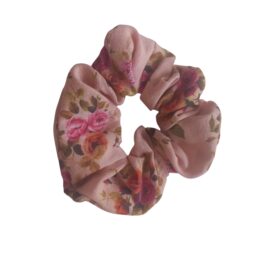 Χειροποίητο scrunchie ροζ φλοράλ
