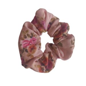 Χειροποίητο scrunchie ροζ φλοράλ