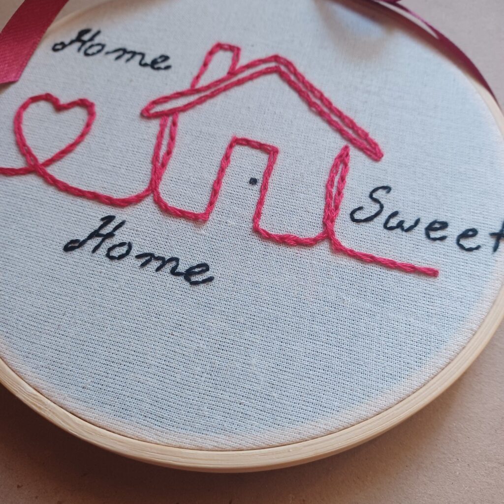 Κέντημα σε τελάρο "Home Sweet Home"