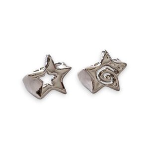 Σετ Δαχτυλίδια “Cosmic Stars” – Duo Statement Ασημί