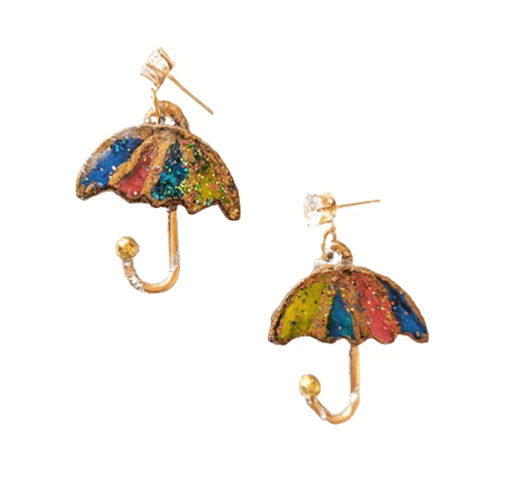 Χειροποίητα σκουλαρίκια από πολυμερή πηλό ζωγραφισμένα στο χέρι