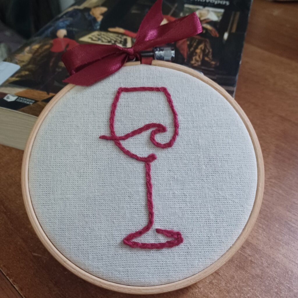 Κέντημα σε τελάρο "Wine glass"