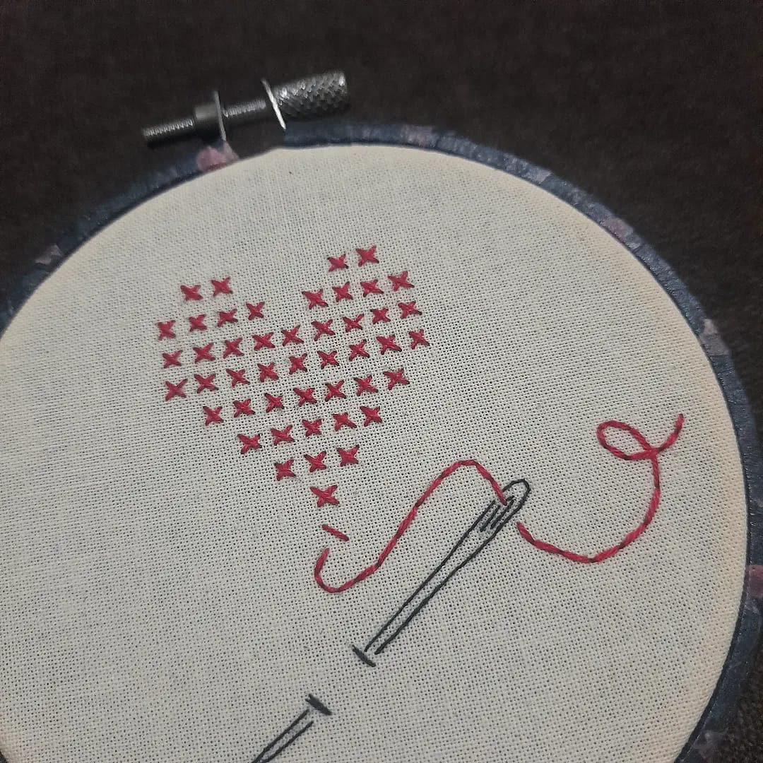 Κέντημα σε τελάρο Heart Tattoo