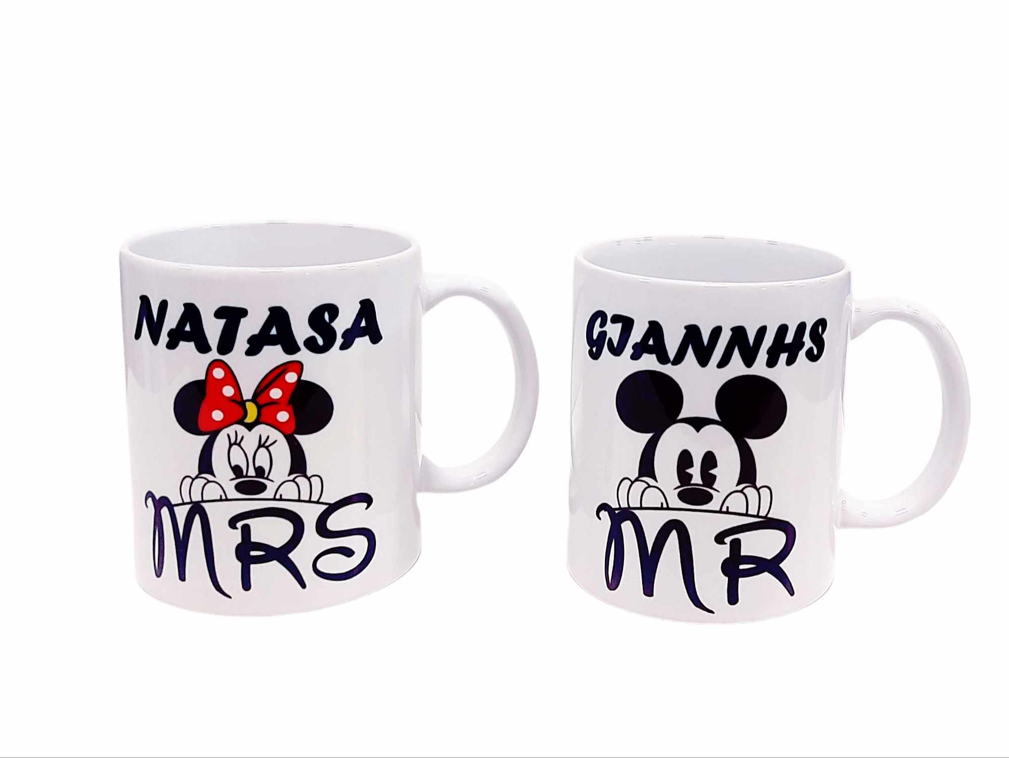 Σετ δύο προσωποποιημένες κούπες 325ml | Mrs Minnie and Mr Mickey