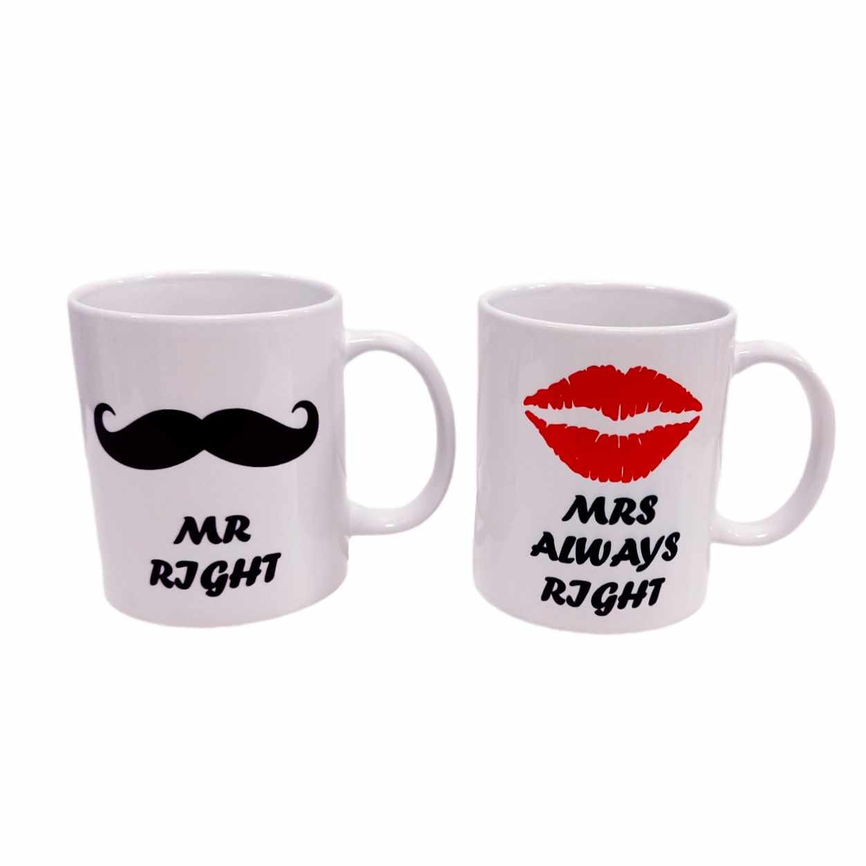 Σετ δύο κούπες Mr Right και Mrs Always Right 325ml