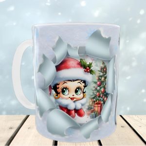 Κεραμική λευκή κούπα 350ml- Christmas Betty Boop
