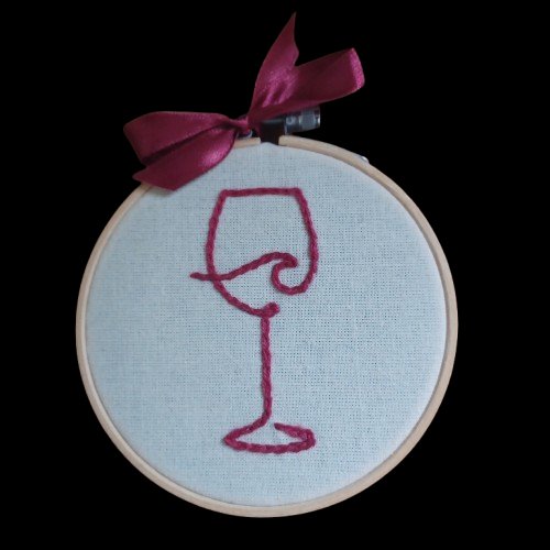 Κέντημα σε τελάρο "Wine glass"