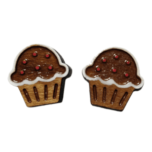Χειροποίητα καρφωτά σκουλαρίκια Cupcakes