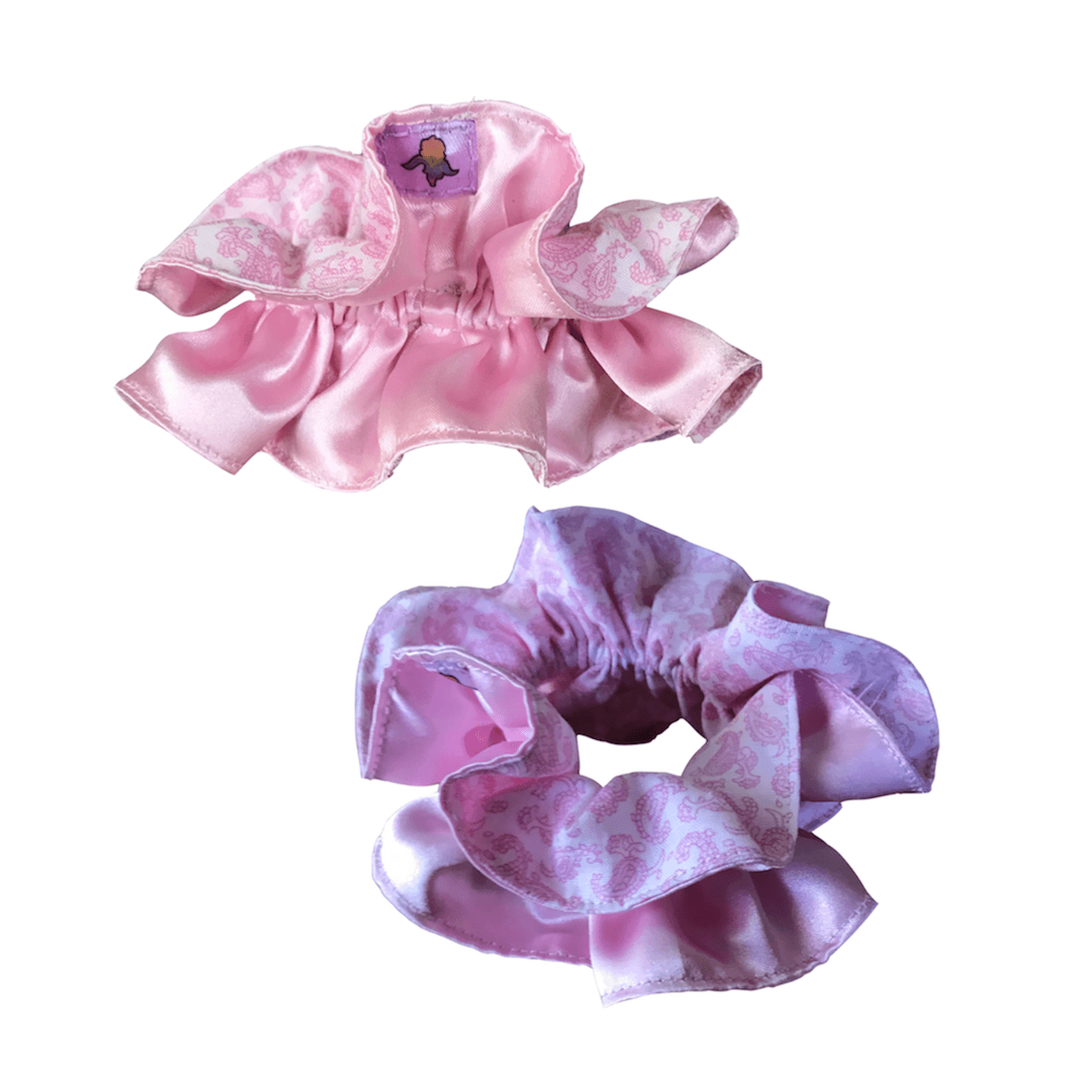 Λάστιχο μαλλιών, 3D scrunchie pink paisley