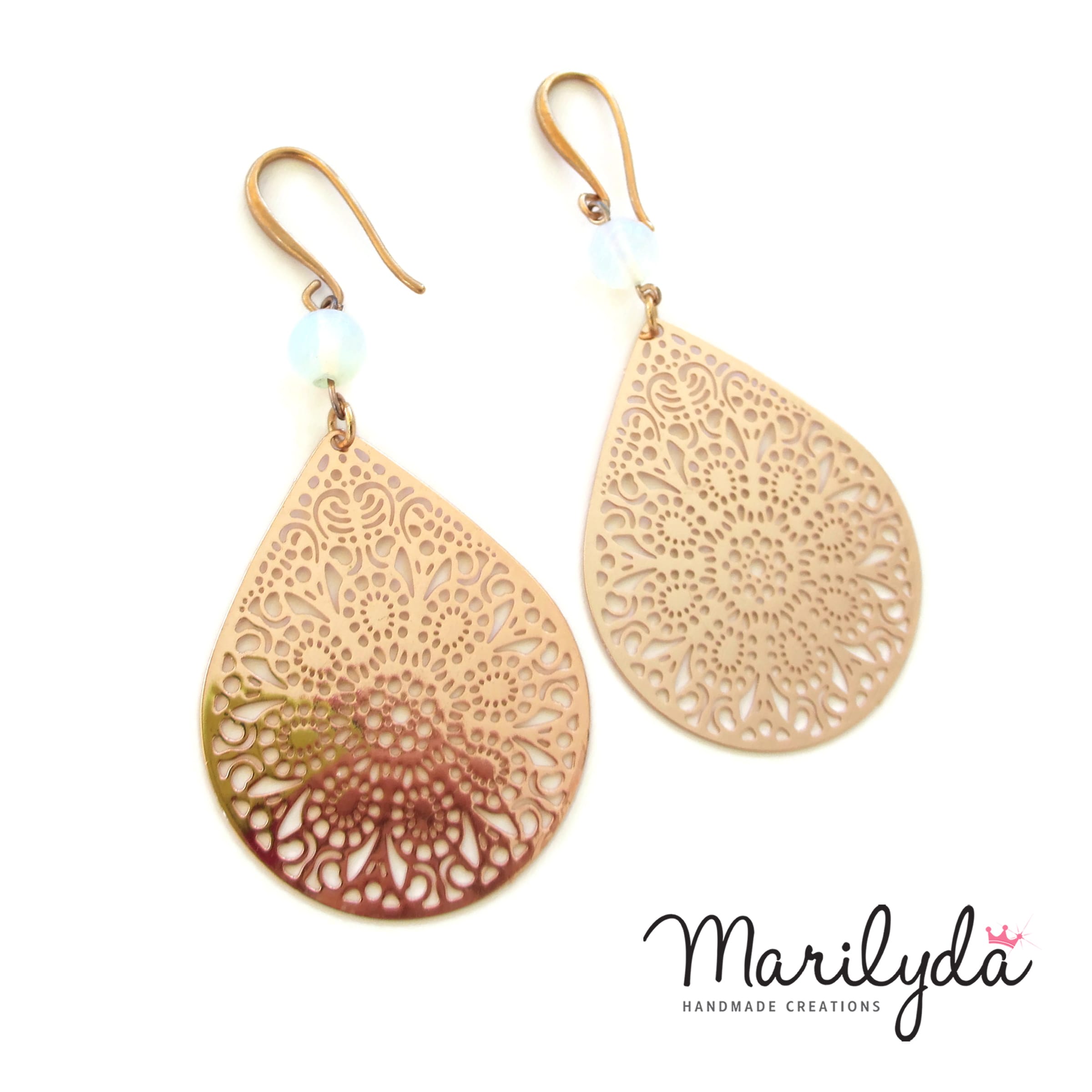 Σκουλαρίκια "Filigree Moonstone" με φεγγαρόπετρα