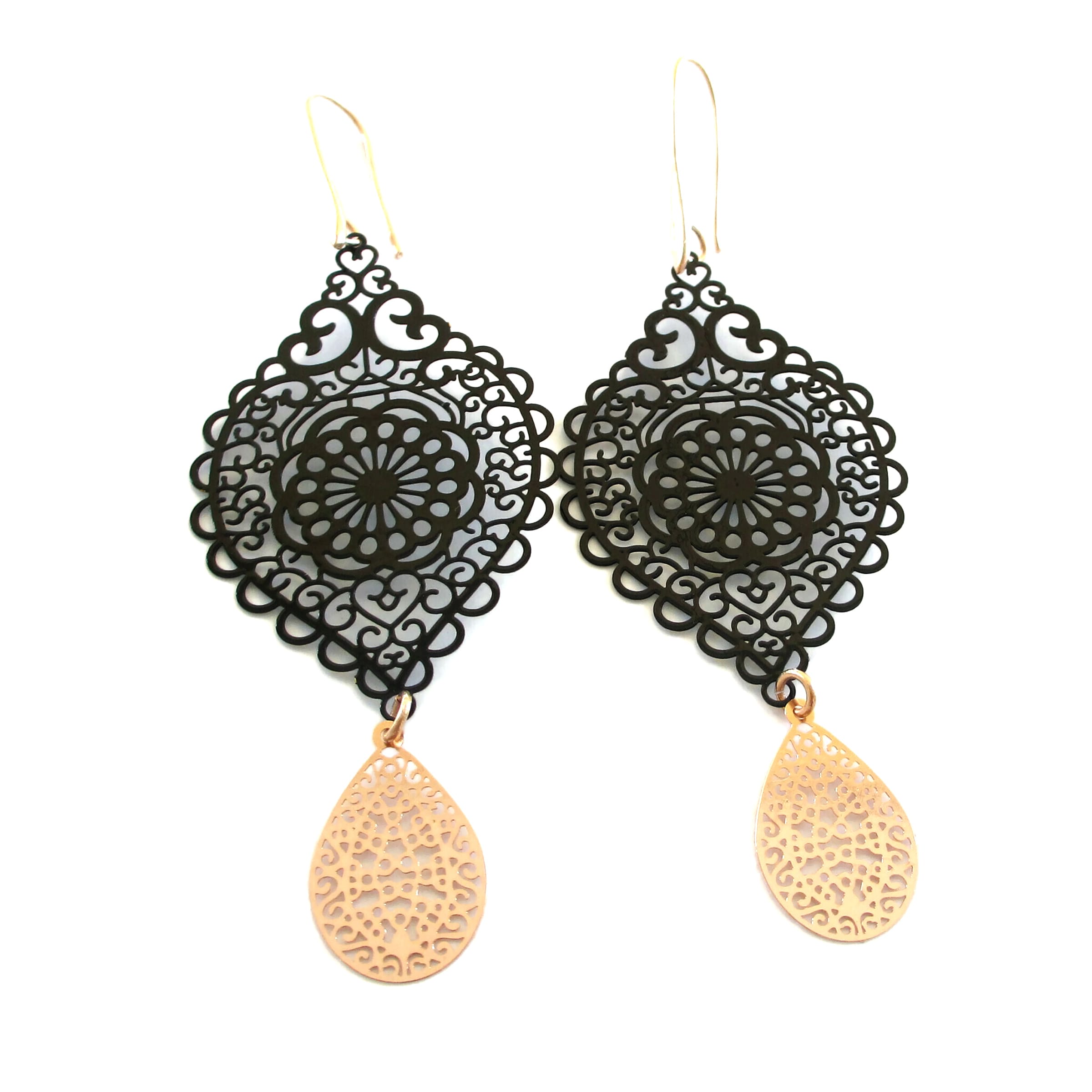 Σκουλαρίκια filigree rosegold drop