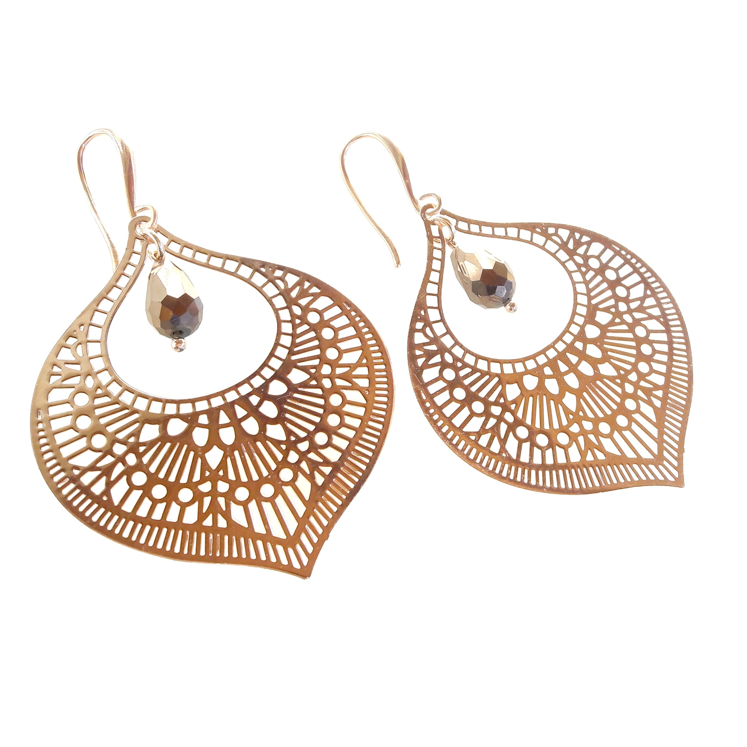 Σκουλαρίκια “Filigree rose gold” boho