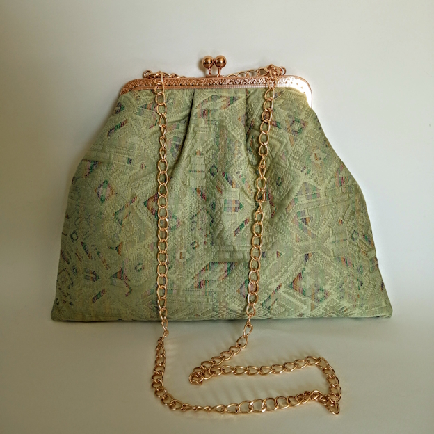 Xειροποίητη τσάντα clutch ώμου ή χιαστί από ύφασμα σε στυλ vintage