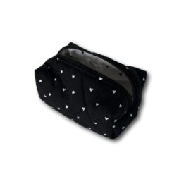 Black-white hearts mini beauty bag