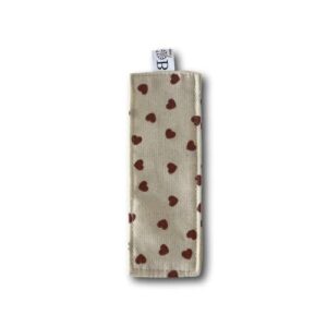 Ecru red hearts bookmark