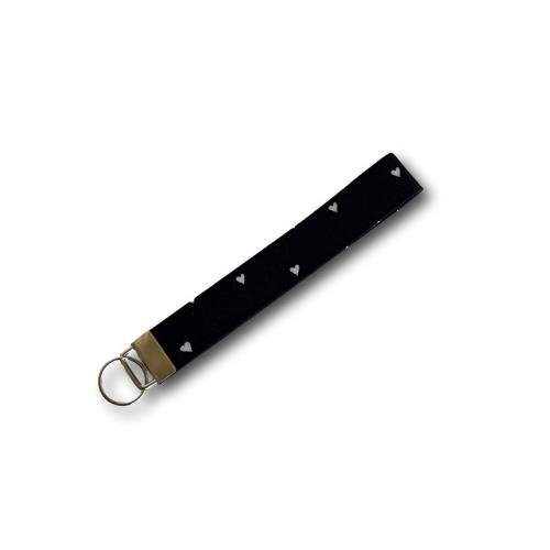 Black white hearts keychain