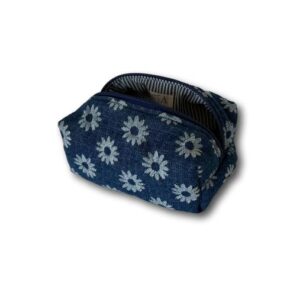 Jean flowers mini makeup bag
