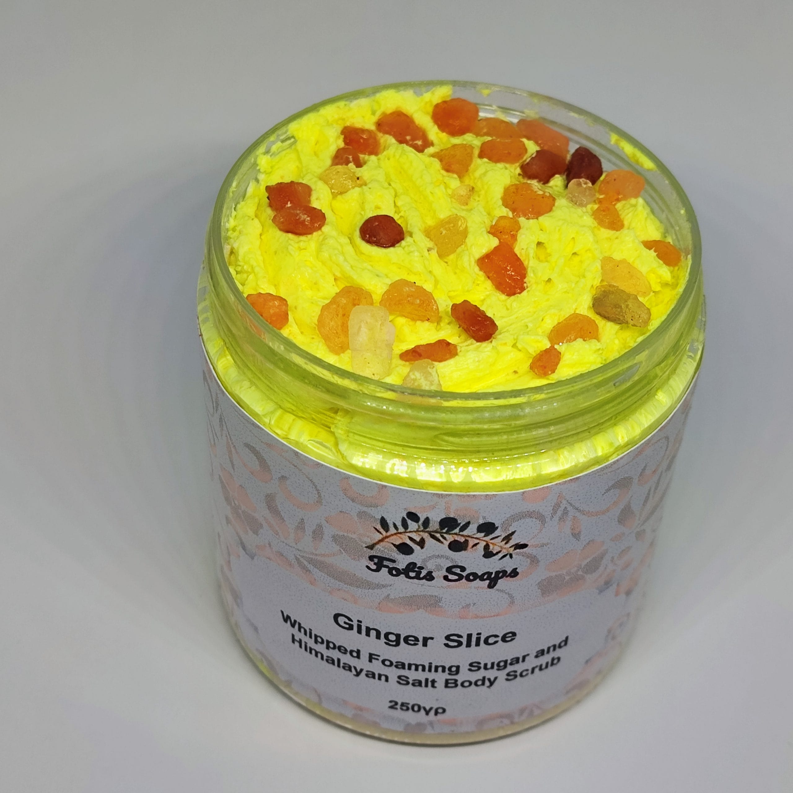 Ginger Slice Whipped Foaming Sugar and Himalayan Salt Body Scrub 250gr