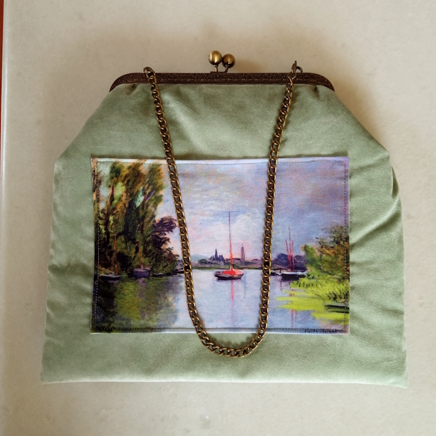 Χειροποίητη τσάντα ώμου ή χειρός clutch σε στυλ vintage