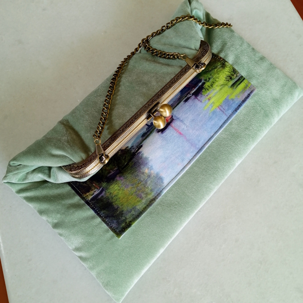 Χειροποίητη τσάντα ώμου ή χειρός clutch σε στυλ vintage